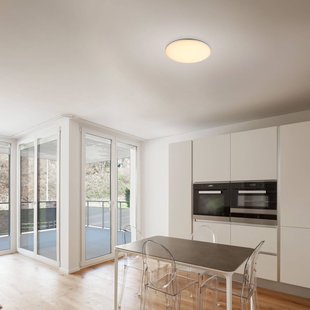 Globo Buiten plafondlamp Dori, Ø 33 cm, wit, kunststof, IP54