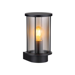 Globo Buitenwandlamp Gracey, zwart, hoogte 25,2 cm, roestvrij staal