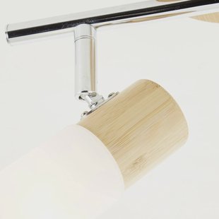 Brilliant Babsan plafondspot, lengte 27,5 cm, licht hout, 2-lamps.