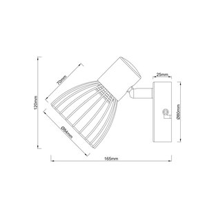 Brilliant Blacky wandspot, Ø 8,4 cm, zwart, metaal