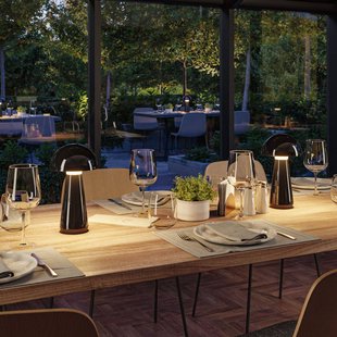 Paulmann LED tafellamp Onzo, zwart, kunststof, IP44