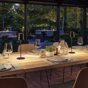 Paulmann LED tafellamp Gilo, zwart, kunststof, IP44