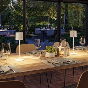 Paulmann Tuni LED tafellamp, wit, kunststof, IP44