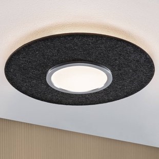 Paulmann plafondlamp Tulga, antraciet, vilt, dimbaar in 3 stappen