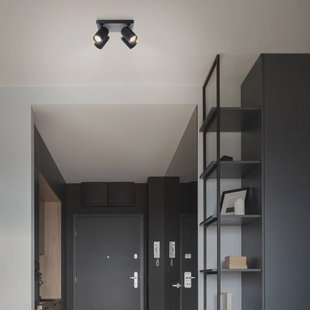 Brilliant Plafondspot Marty, lengte 22 cm, zandzwart, 4-lamps.