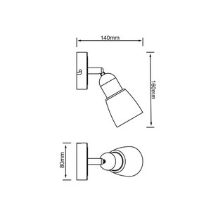 Brilliant Sofia wandspot, ijzer/chroom/wit, projectie 19 cm