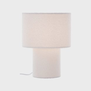 Brilliant Teddy tafellamp, wit, hoogte 30 cm, stof/metaal