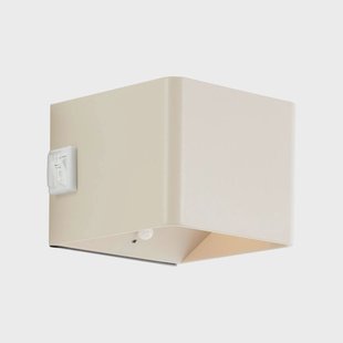 Brilliant Buitenwandlamp Iseo, beige, breedte 10 cm, sensor