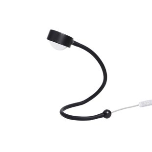 LightMe tafellamp Powerlens Snake, zwart, flexibele arm