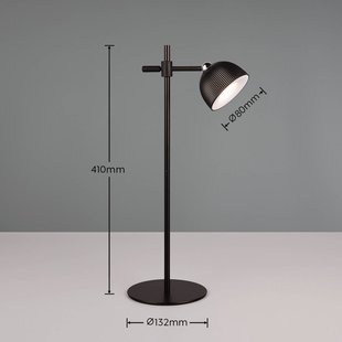 Reality Leuchten Maxima LED tafellamp, zwart, hoogte 41 cm, kunststof