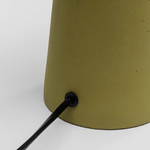 Kare tafellamp Bollie, voet beton groen, opaalglas, hoogte 31 cm