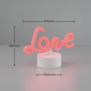 Reality Leuchten Amor LED tafellamp, wit, kunststof, batterij, USB