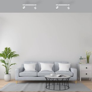 HELAM Plafondlamp Tune II, wit/chroom, metaal, 2-lamps, E27