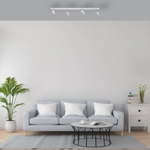 HELAM Plafondlamp Tune II, wit/chroom, metaal, 4-lamps, langwerpig