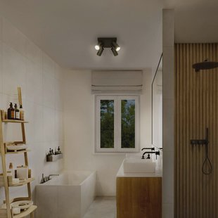 LEDVANCE LED spot Octagon dimbaar, 4-lamps vierkant zwart