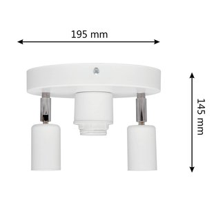 HELAM Plafondlamp Centro, wit, 3-lamps, metaal, Ø 19,5 cm