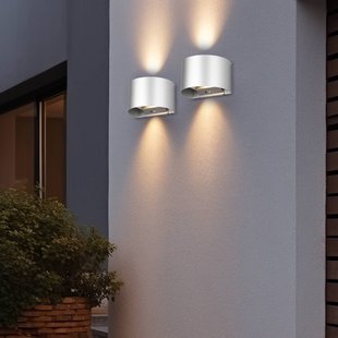 Reality Leuchten Buitenwandlamp Talent, titaniumkleurig, breedte 16 cm