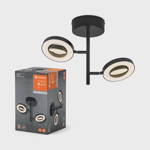 LEDVANCE LED plafondspot Saturnus, 2-lamps CCT, hoog, zwart