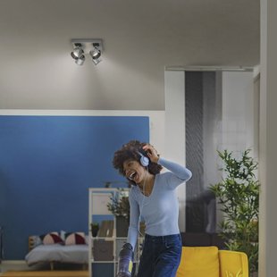 LEDVANCE LED plafondspot Jupiter, 3.000 K, 4-lamps, vierkant