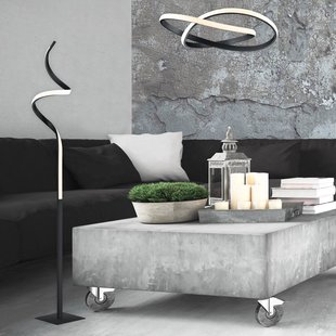 Reality Leuchten LED vloerlamp Course, mat zwart, 3.000 K, hoogte 145 cm