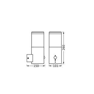 LEDVANCE buitenwandlamp Endura Classic Ebro Sensor roestvrij staal