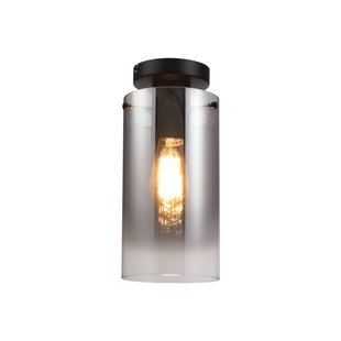 Freelight Ventotto plafondlamp, zwart/rook, Ø 15 cm, glas