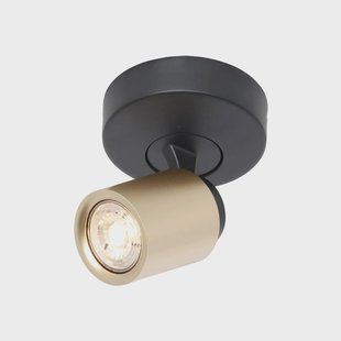 Freelight Razza plafondspot, zwart/goud, Ø 13 cm, metaal