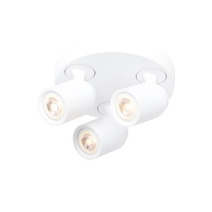 Freelight Razza plafondspot, wit, Ø 28,5 cm, 3-lamps, metaal