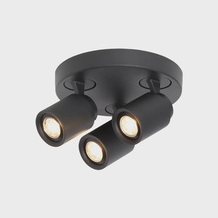 Freelight Razza plafondspot, zwart, Ø 28,5 cm, 3-lamps metaal