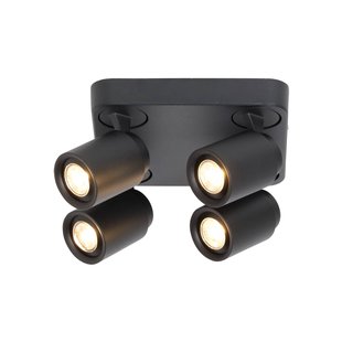 Freelight Razza plafondspot, zwart, lengte 30 cm, 4-lamps, metaal