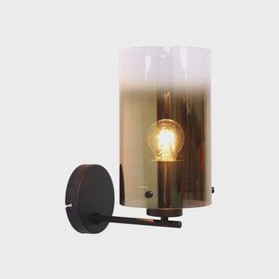 Freelight Ventotto wandlamp, zwart/goud, breedte 15 cm, metaal/glas
