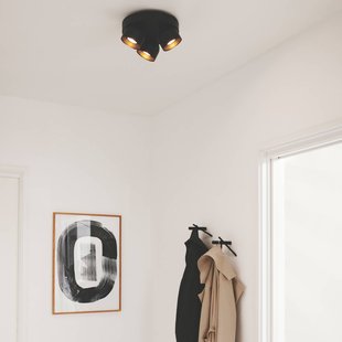 Nordlux Downlight Pitcher, GU10, 3-lamps, rond, metaal, zwart