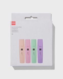 HEMA Accentueerstiften pastelkleuren - 4 stuks