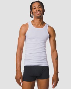 HEMA Herenhemden rib - 2 stuks wit (wit)