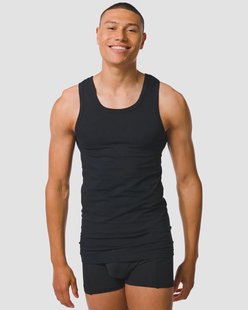 HEMA Herenhemden perfect comfort naadloos - 2 stuks zwart (zwart)