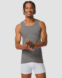 HEMA Herenhemden perfect comfort naadloos - 2 stuks grijs (grijs)