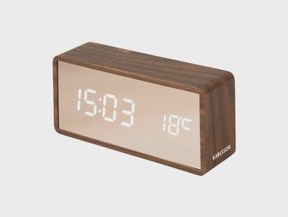 Alarmklok Copper Wandspiegel LED | KARLSSON