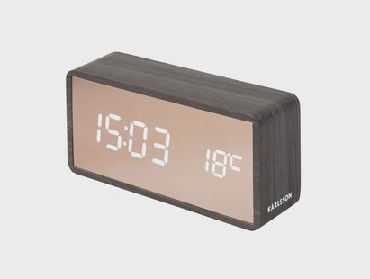 Alarmklok Copper Wandspiegel LED | KARLSSON