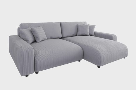 Hoekbank met slaapfunctie Safia rechts ribstof | ROPEZ