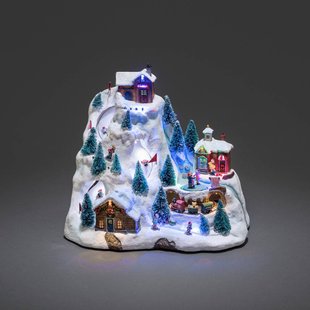 Konstsmide Christmas LED sfeerlamp skipiste, animatie, muziek