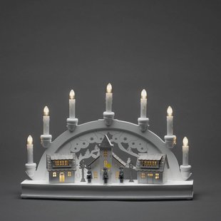 Konstsmide Christmas LED lichtboog huizen, 7-lamps, wit