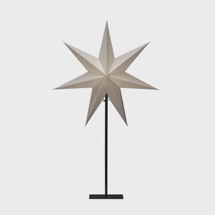 Konstsmide Christmas Sfeerlamp papieren ster, 7 punten wit hoogte 80 cm