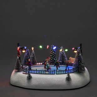 Konstsmide Christmas LED sfeerlamp Ijsbaan muziek, batterij USB