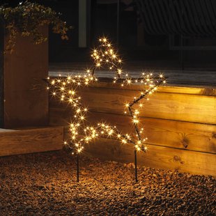 Konstsmide Christmas LED metalen ster, zwart met aardspies