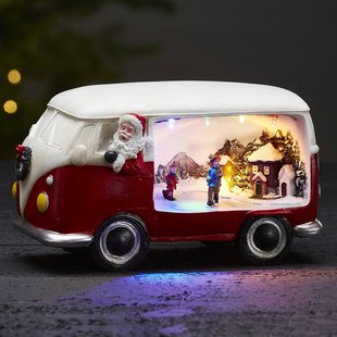 STAR TRADING Decoratieve lamp Merryville met LED - Kerstbus