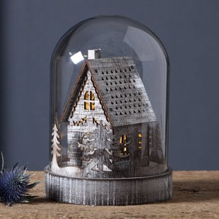 STAR TRADING Sfeerlamp Kupol huis, bruin