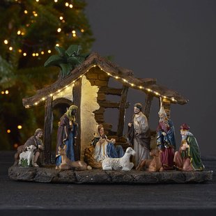 STAR TRADING LED sfeerlamp Nativity, batterijvoeding, 37 cm