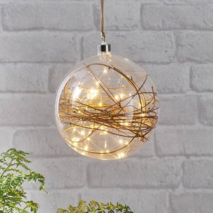 STAR TRADING LED-decoratiebol Glow helder, rotan Ø 20 cm