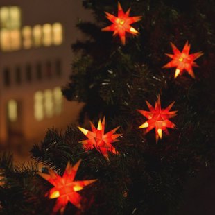 STERNTALER Tweekleurige LED lichtketting m.9sterren geel-rood