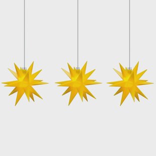 STERNTALER lichtketting ster, geel Ø 12 cm 18-tandig 3-lamps
